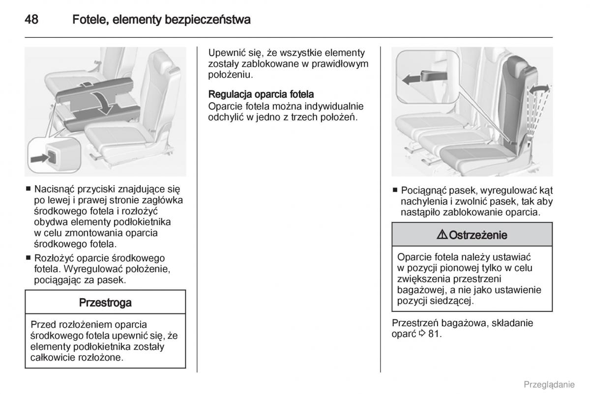 Opel Zafira C Tourer instrukcja obslugi / page 49