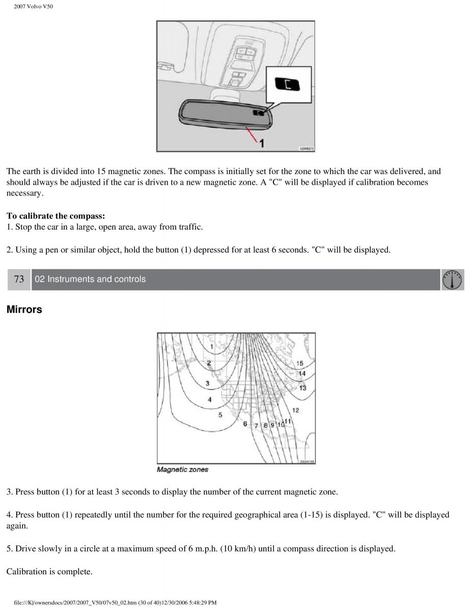 Volvo V50 owners manual / page 80