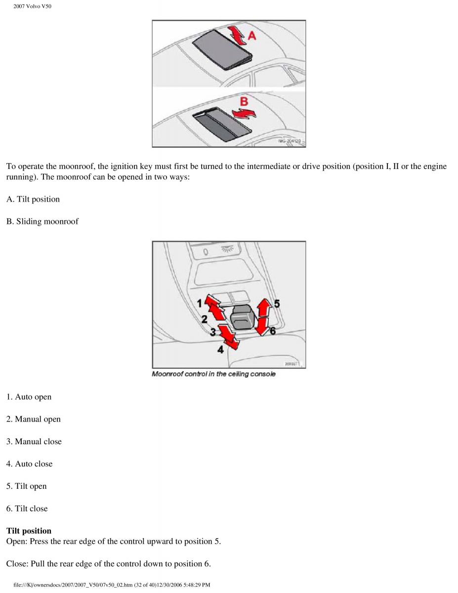 Volvo V50 owners manual / page 82