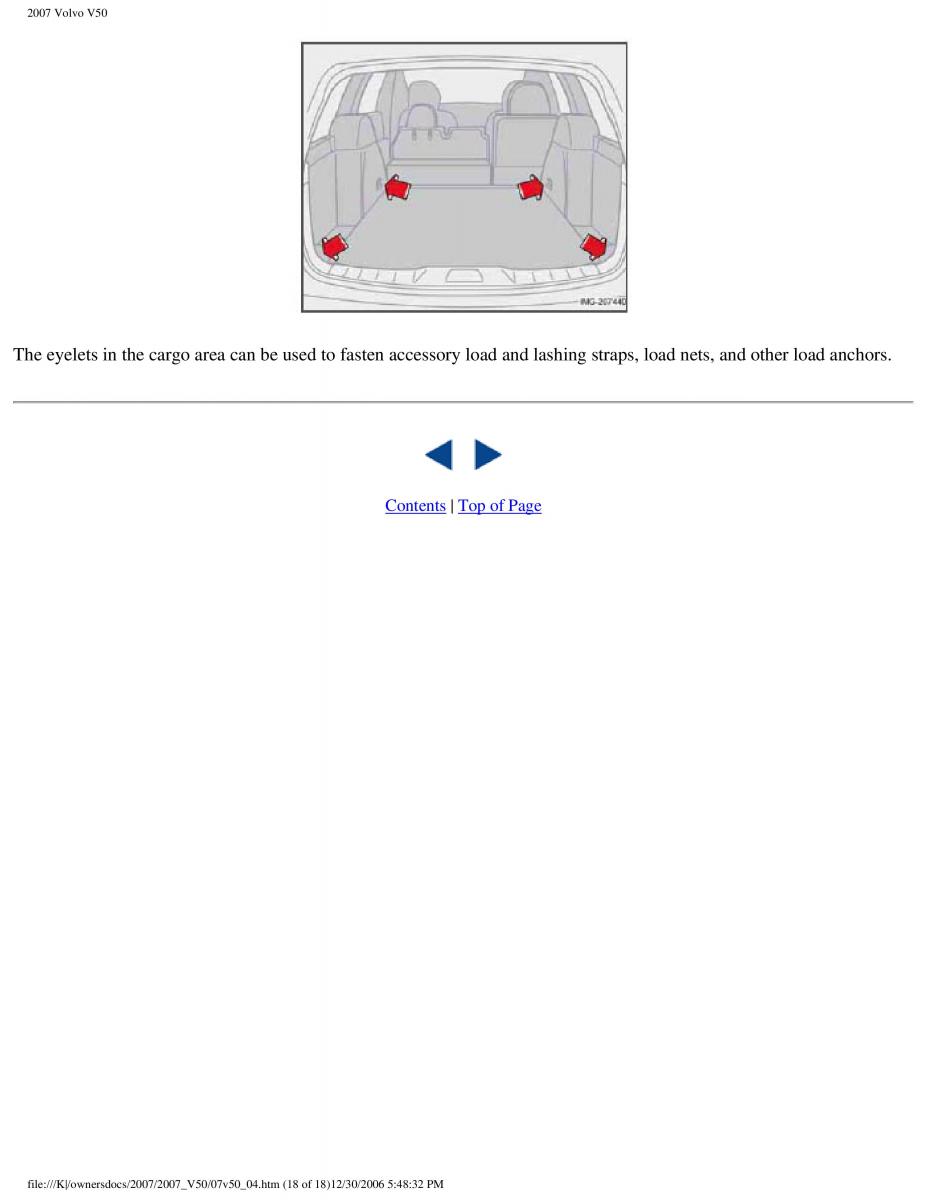 Volvo V50 owners manual / page 119