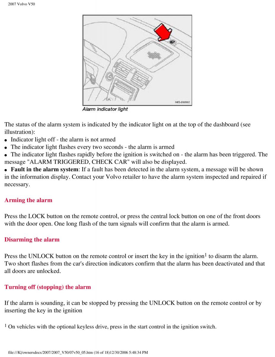 Volvo V50 owners manual / page 135