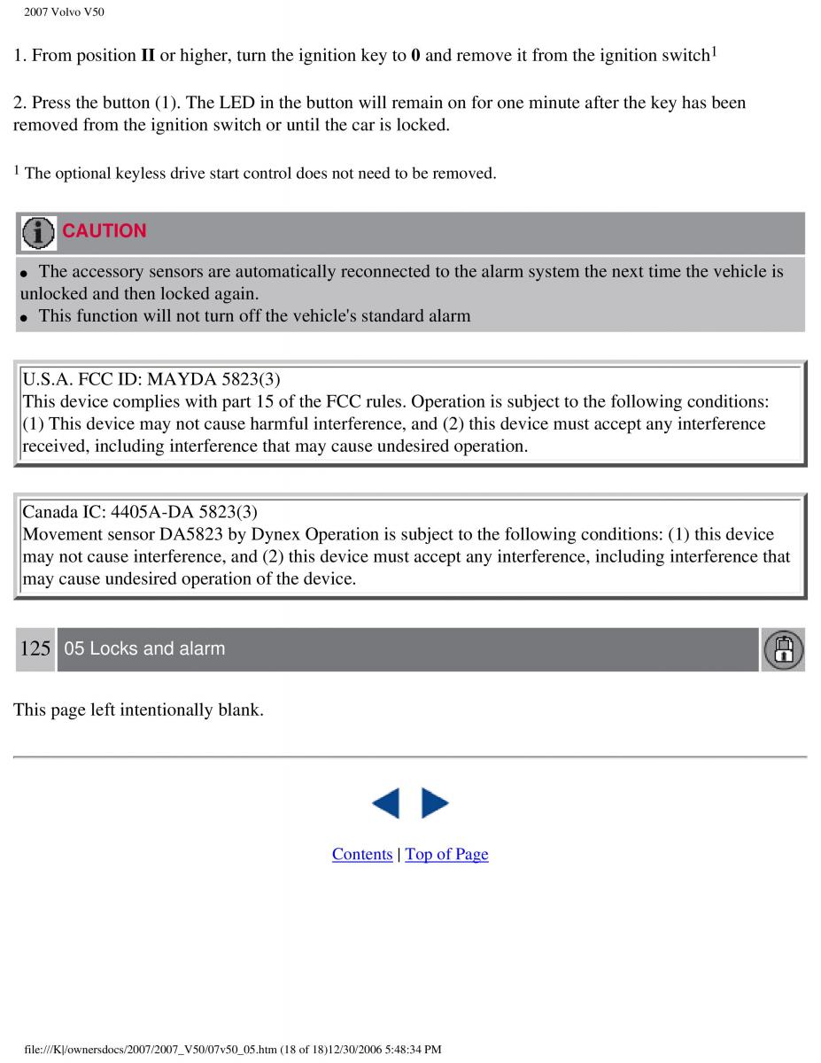 Volvo V50 owners manual / page 137