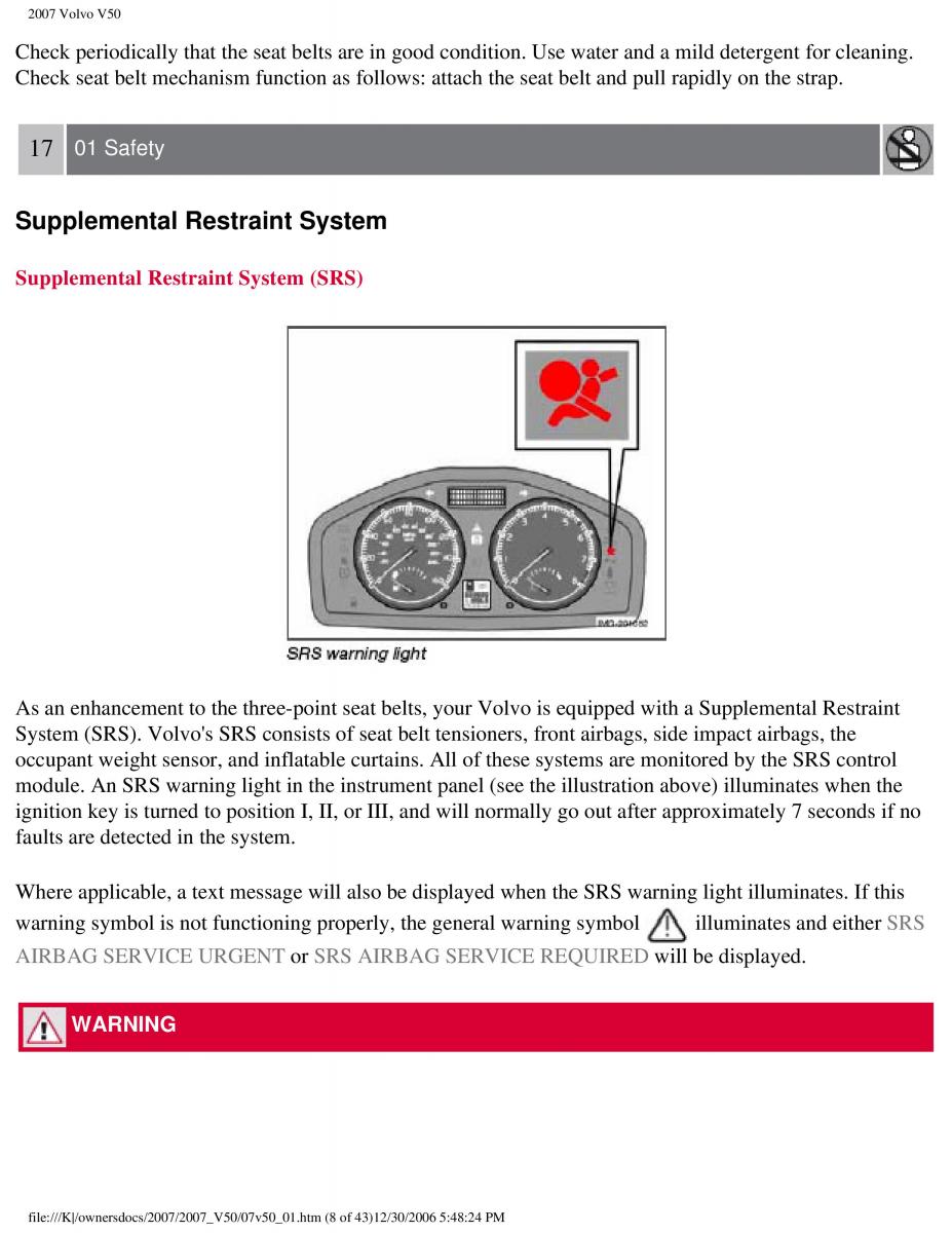 manual  Volvo V50 owners manual / page 15