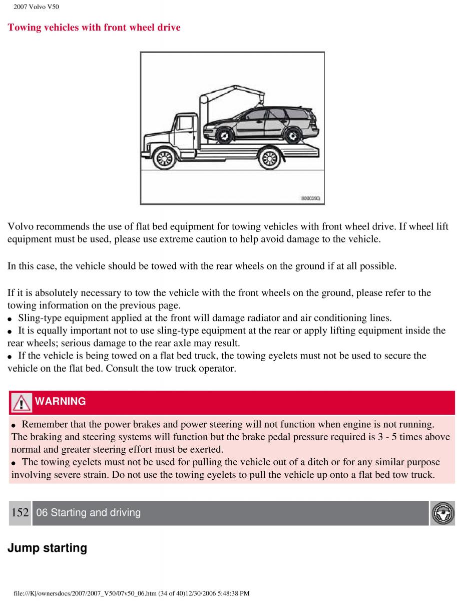 Volvo V50 owners manual / page 171