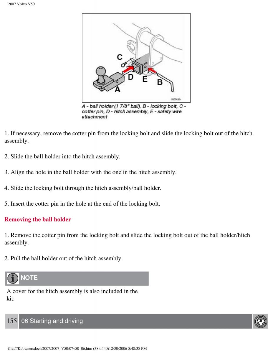 Volvo V50 owners manual / page 175