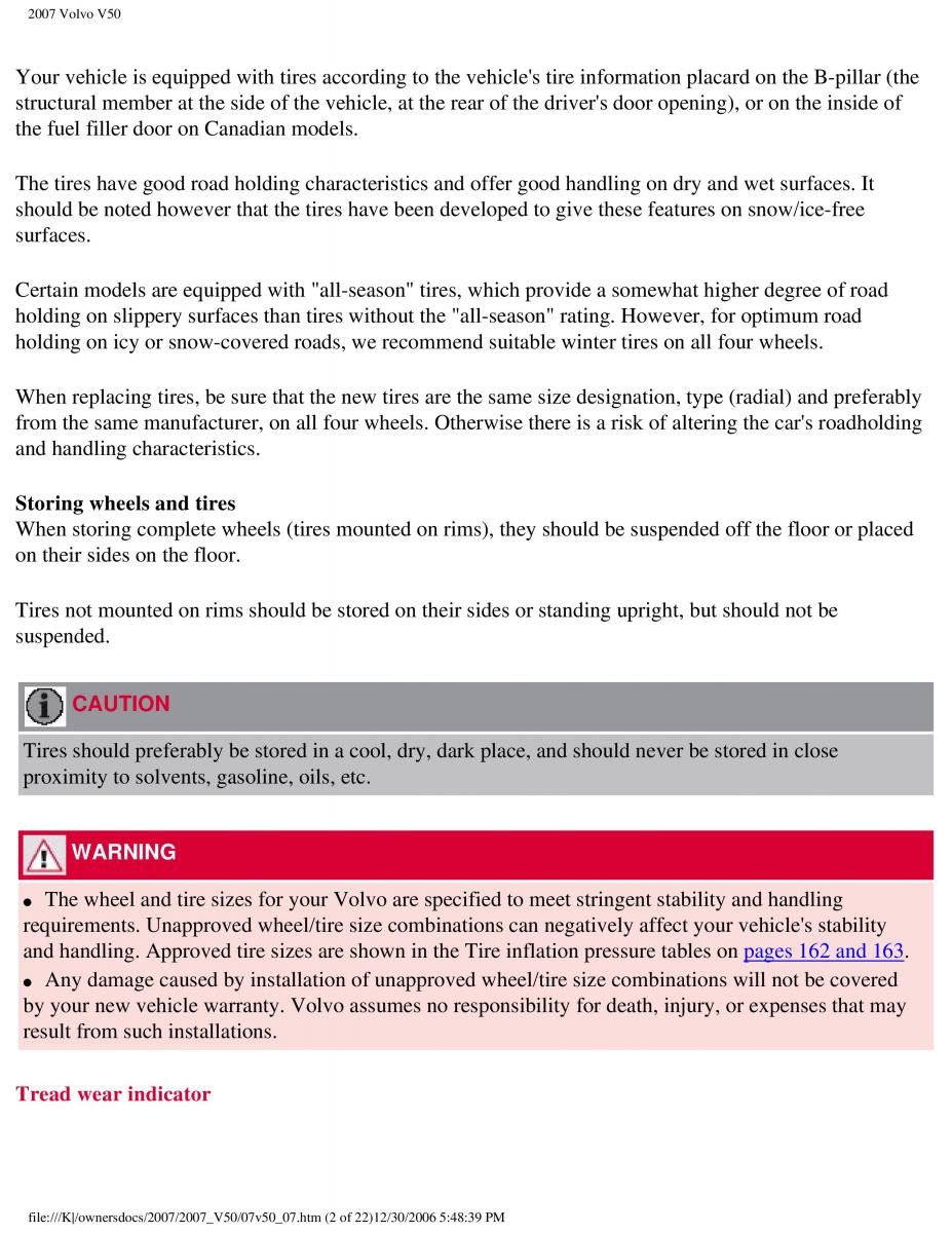 Volvo V50 owners manual / page 179