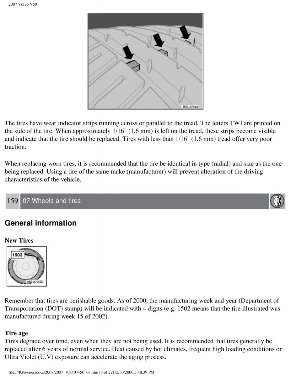 Volvo V50 owners manual / page 180