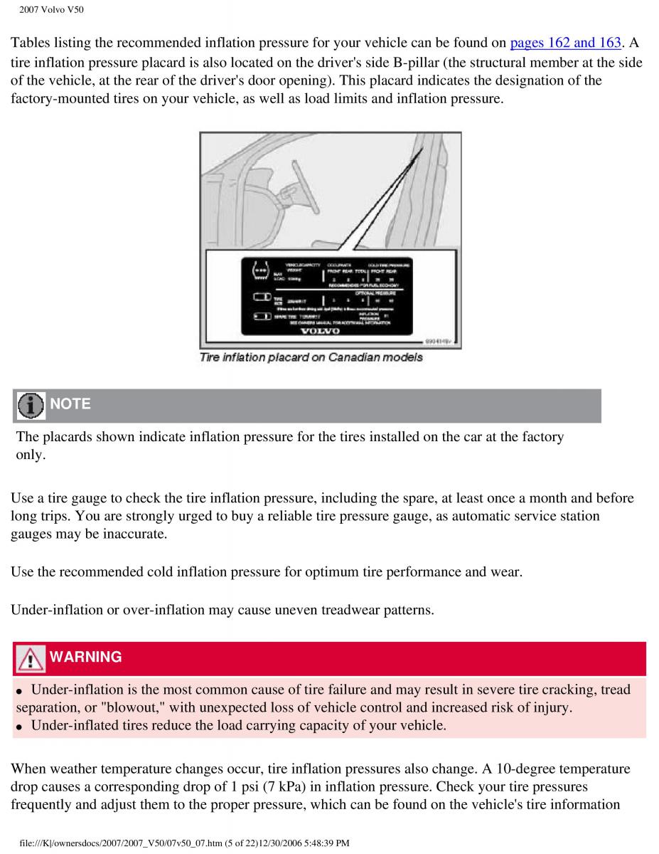 Volvo V50 owners manual / page 182