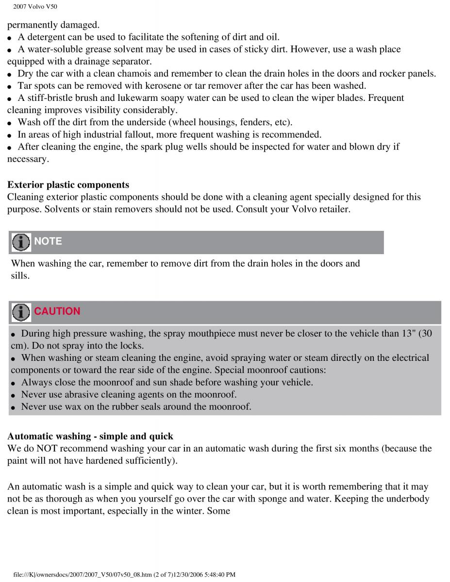 Volvo V50 owners manual / page 201