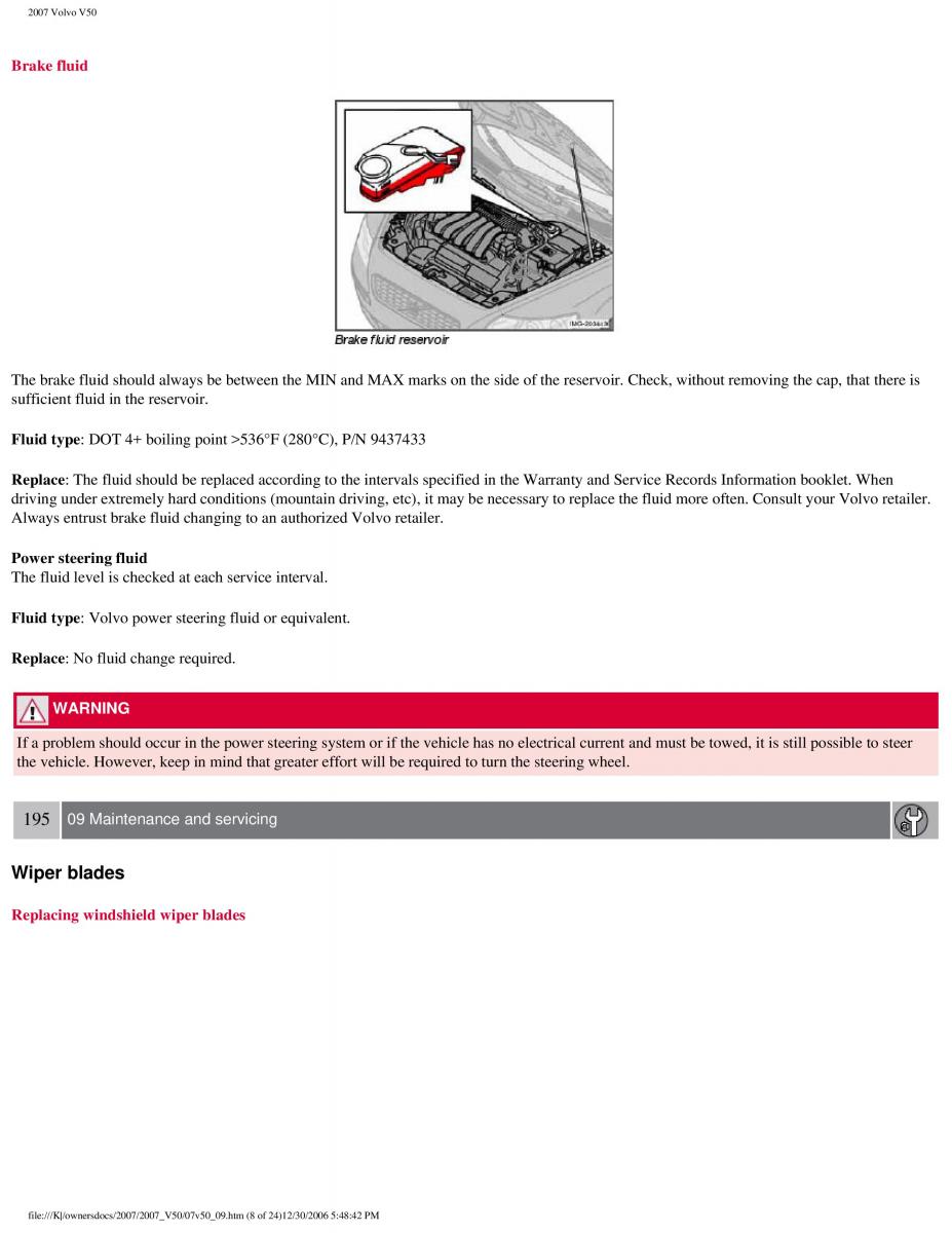 Volvo V50 owners manual / page 214