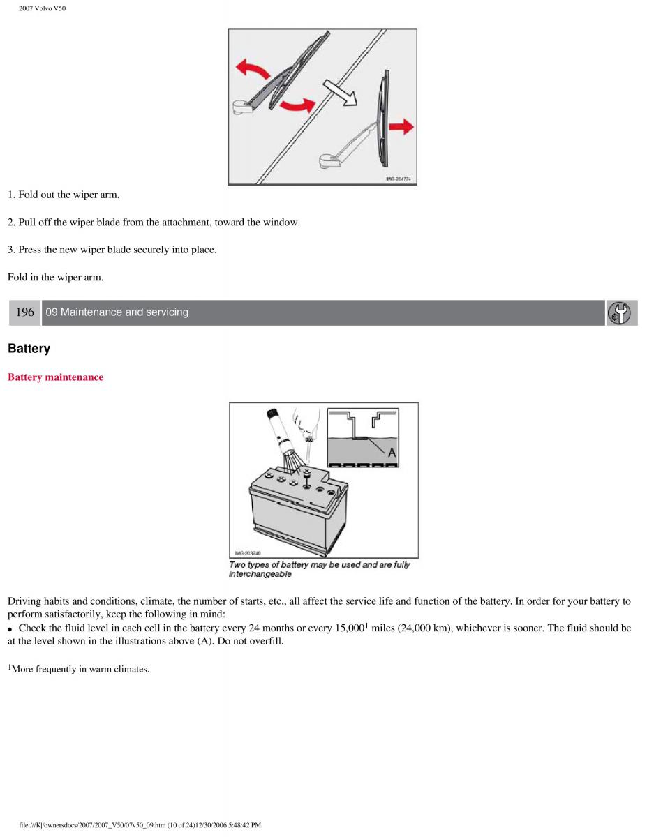 Volvo V50 owners manual / page 216