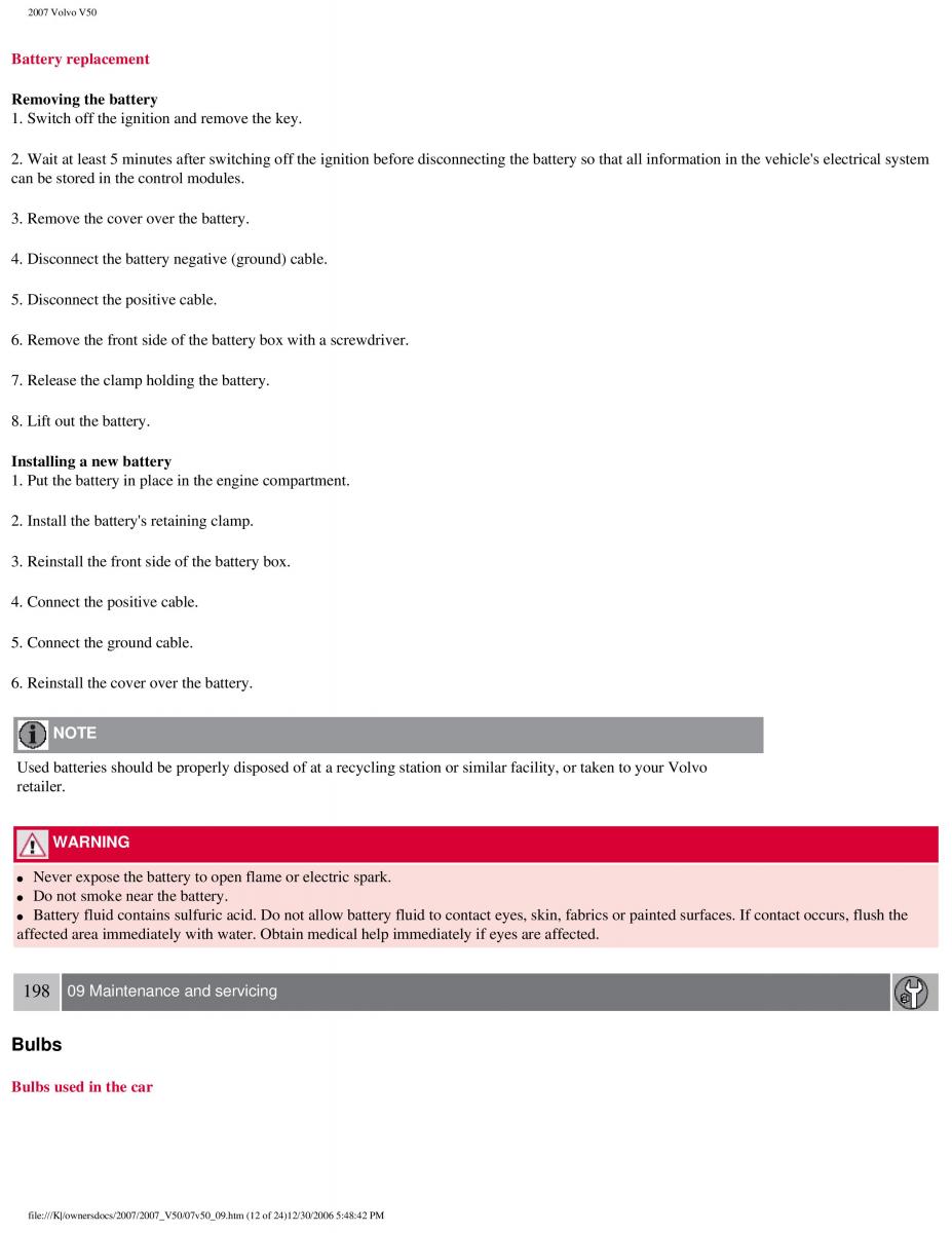 Volvo V50 owners manual / page 218