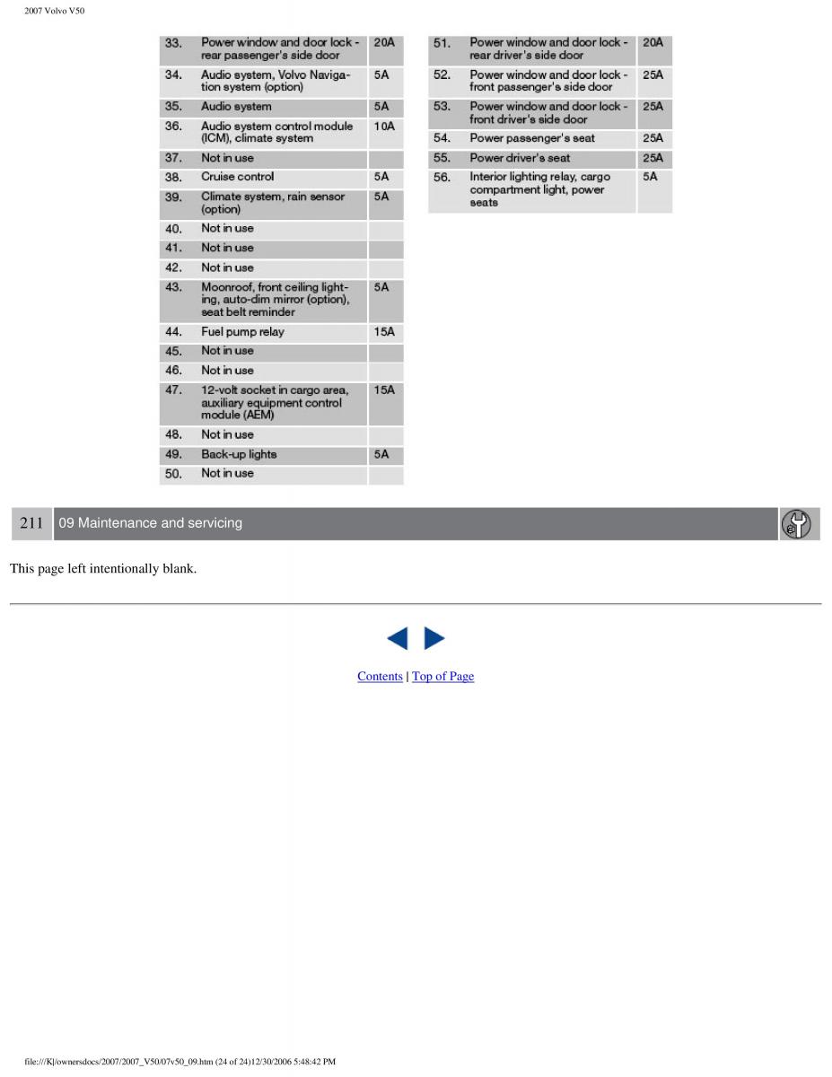 Volvo V50 owners manual / page 230