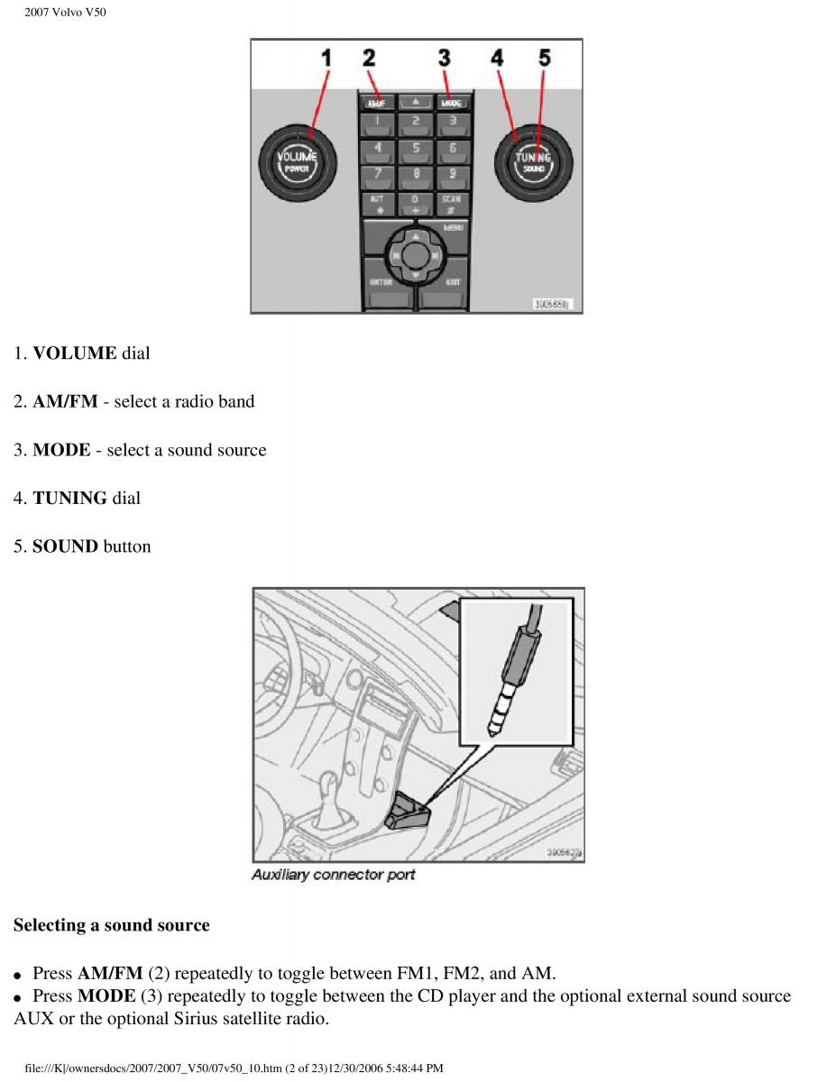 Volvo V50 owners manual / page 232