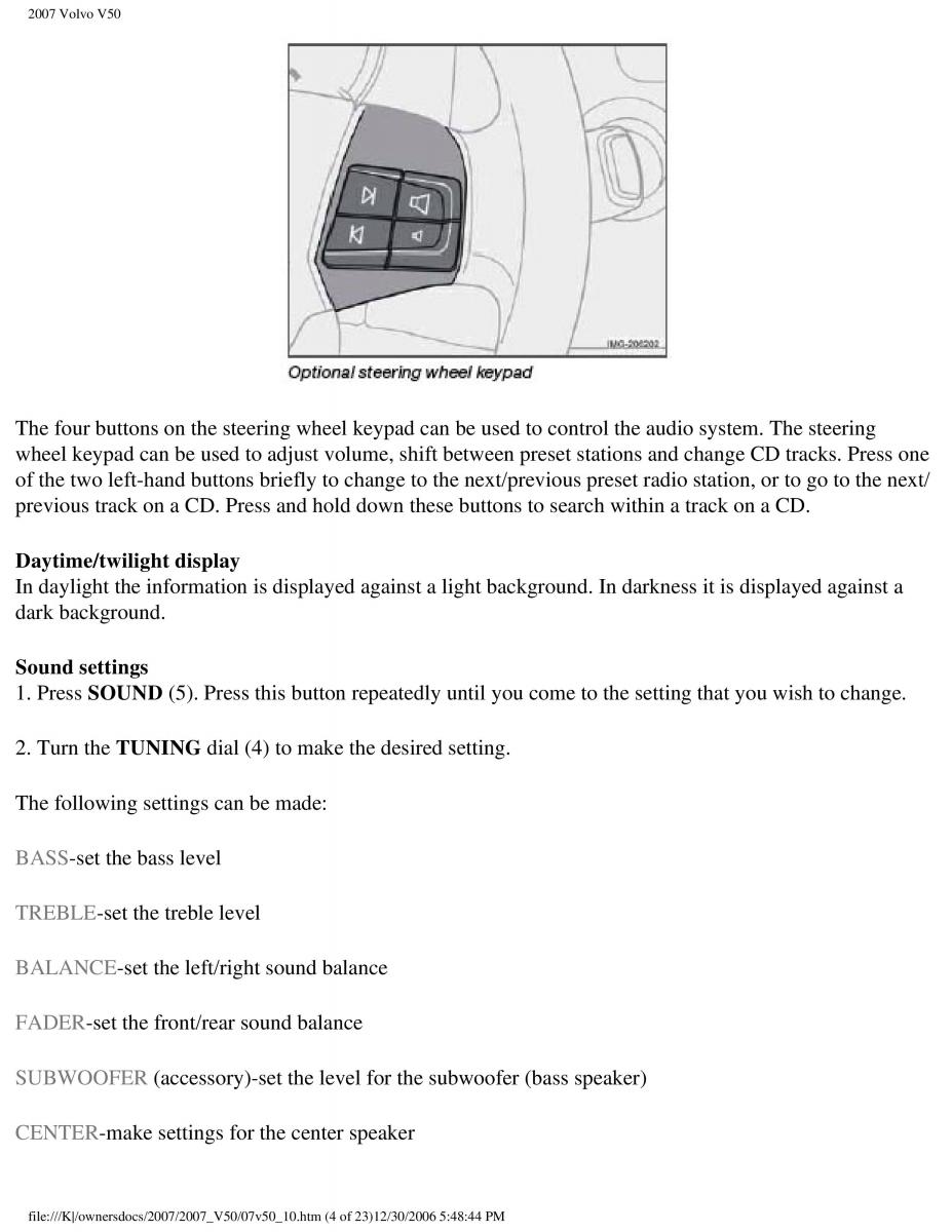 Volvo V50 owners manual / page 234