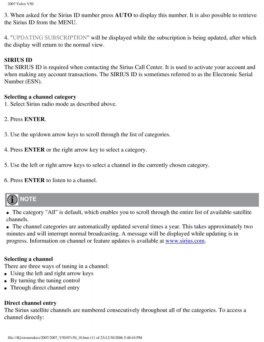 Volvo V50 owners manual / page 241