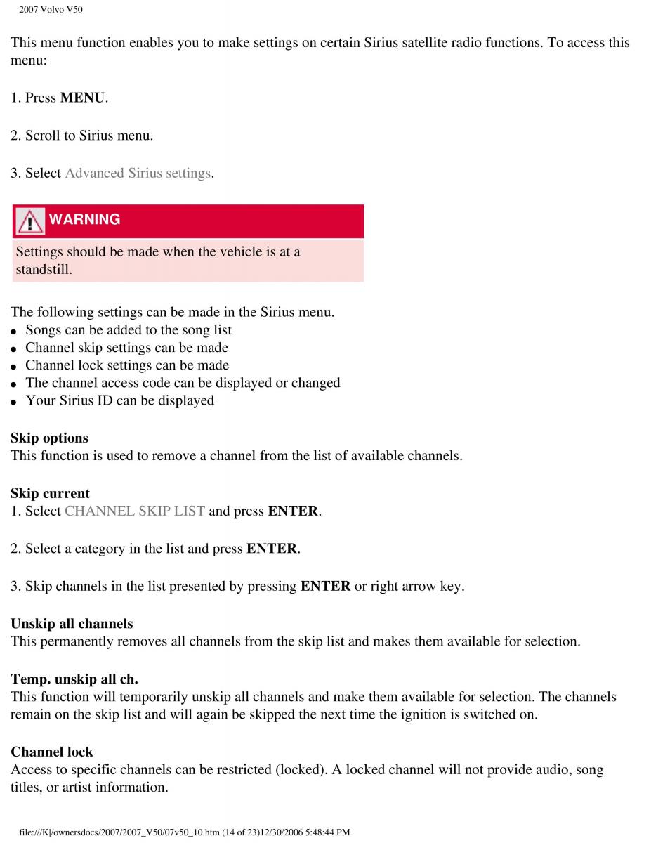 Volvo V50 owners manual / page 244