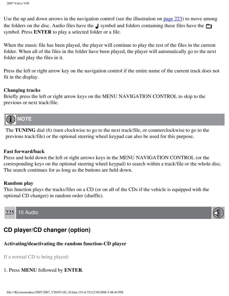 Volvo V50 owners manual / page 249