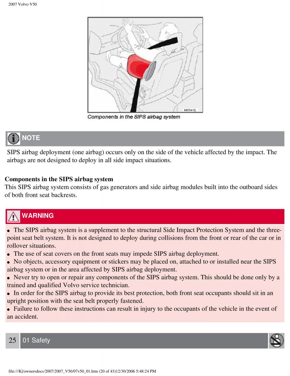 Volvo V50 owners manual / page 27