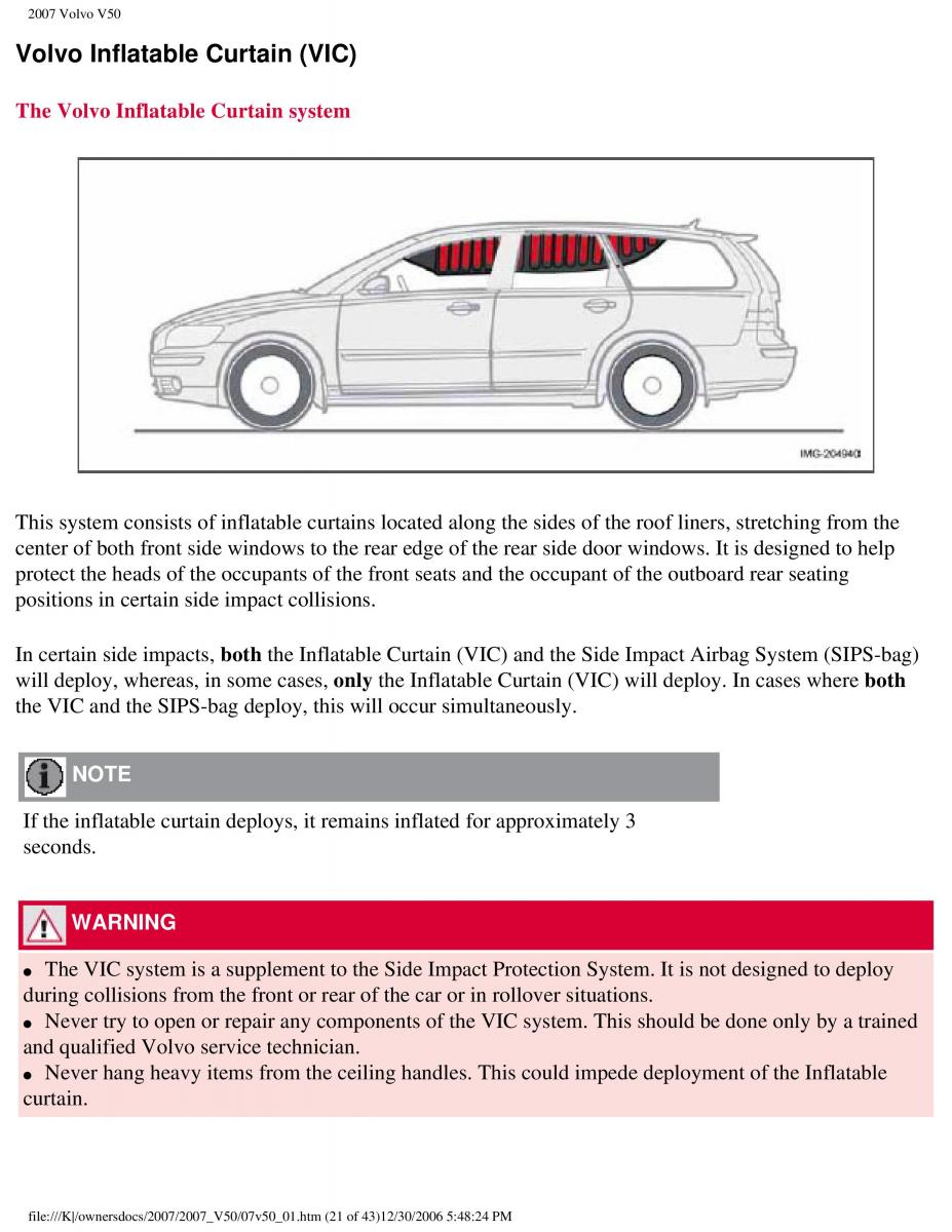 Volvo V50 owners manual / page 28