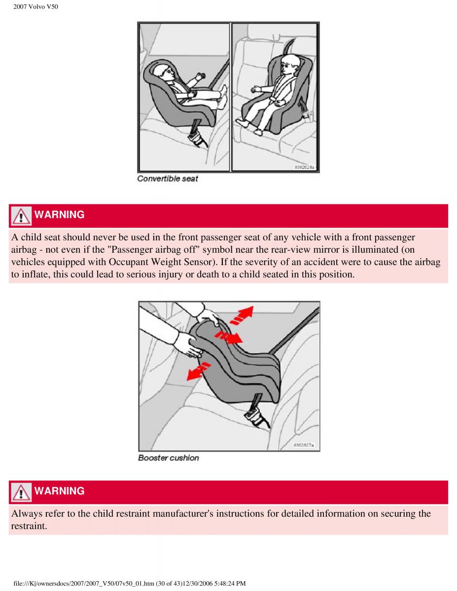 Volvo V50 owners manual / page 37