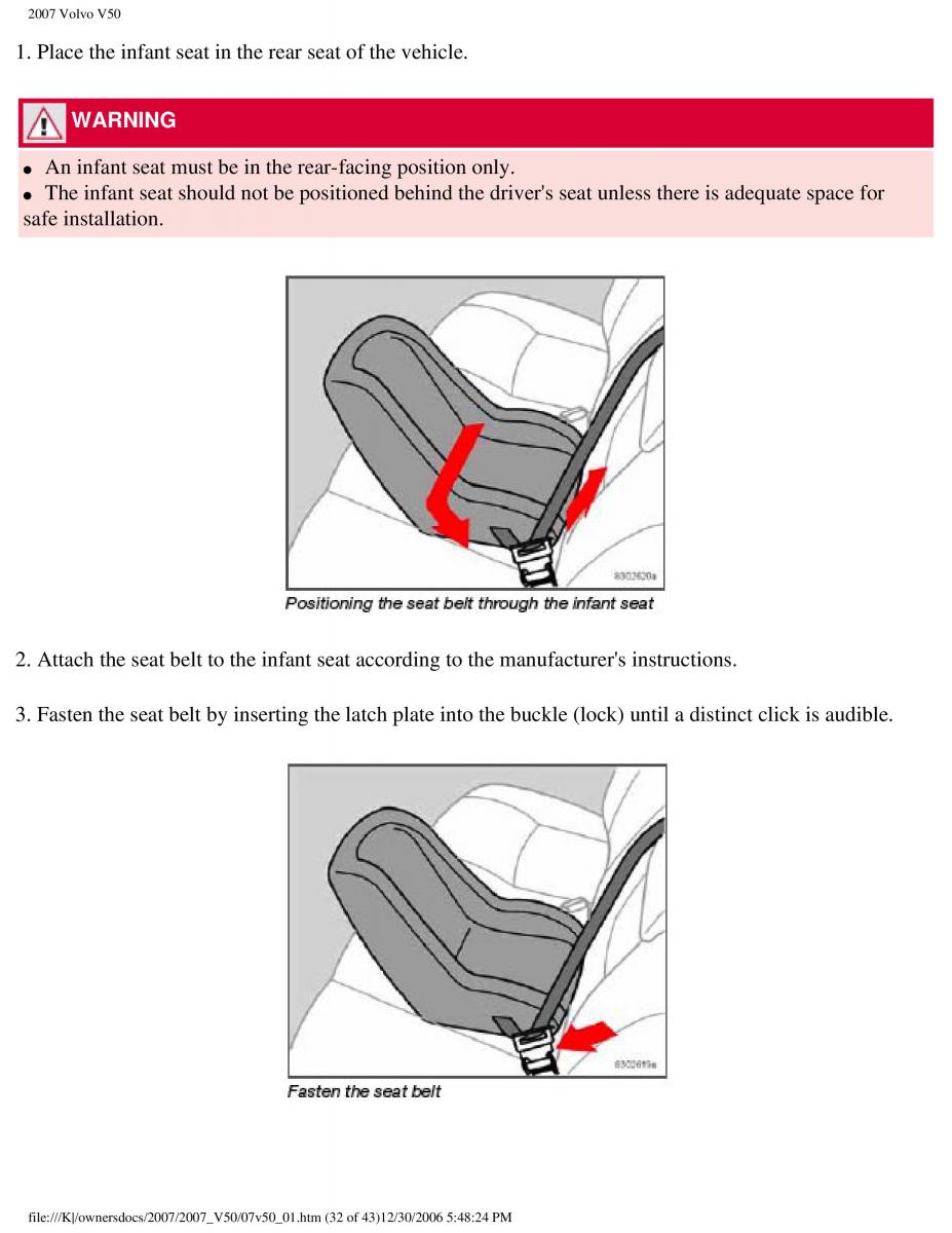 Volvo V50 owners manual / page 39