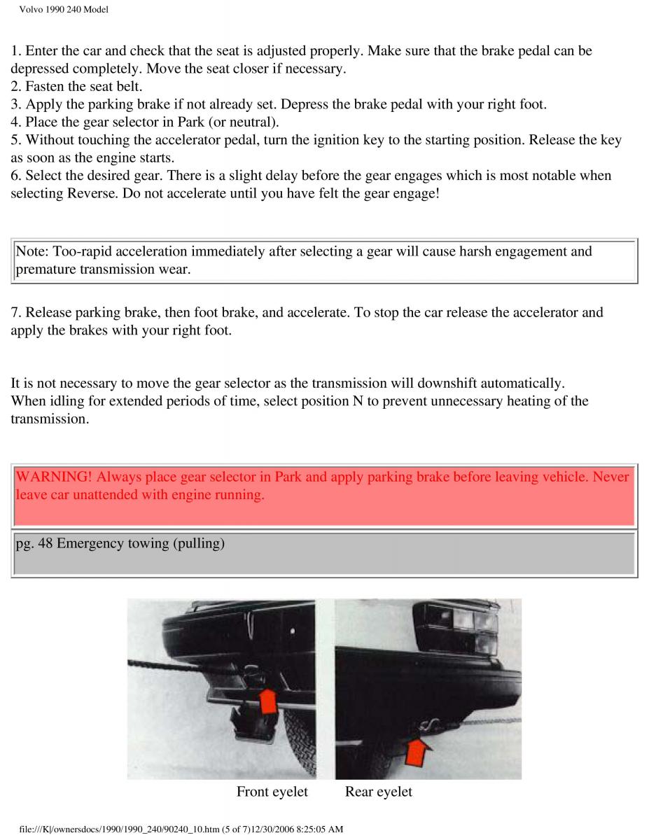 manual  Volvo 240 owners manual / page 61