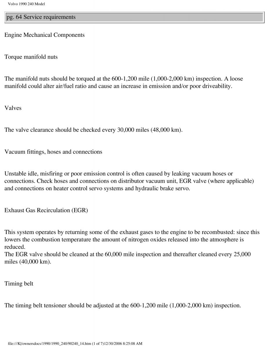 manual  Volvo 240 owners manual / page 86