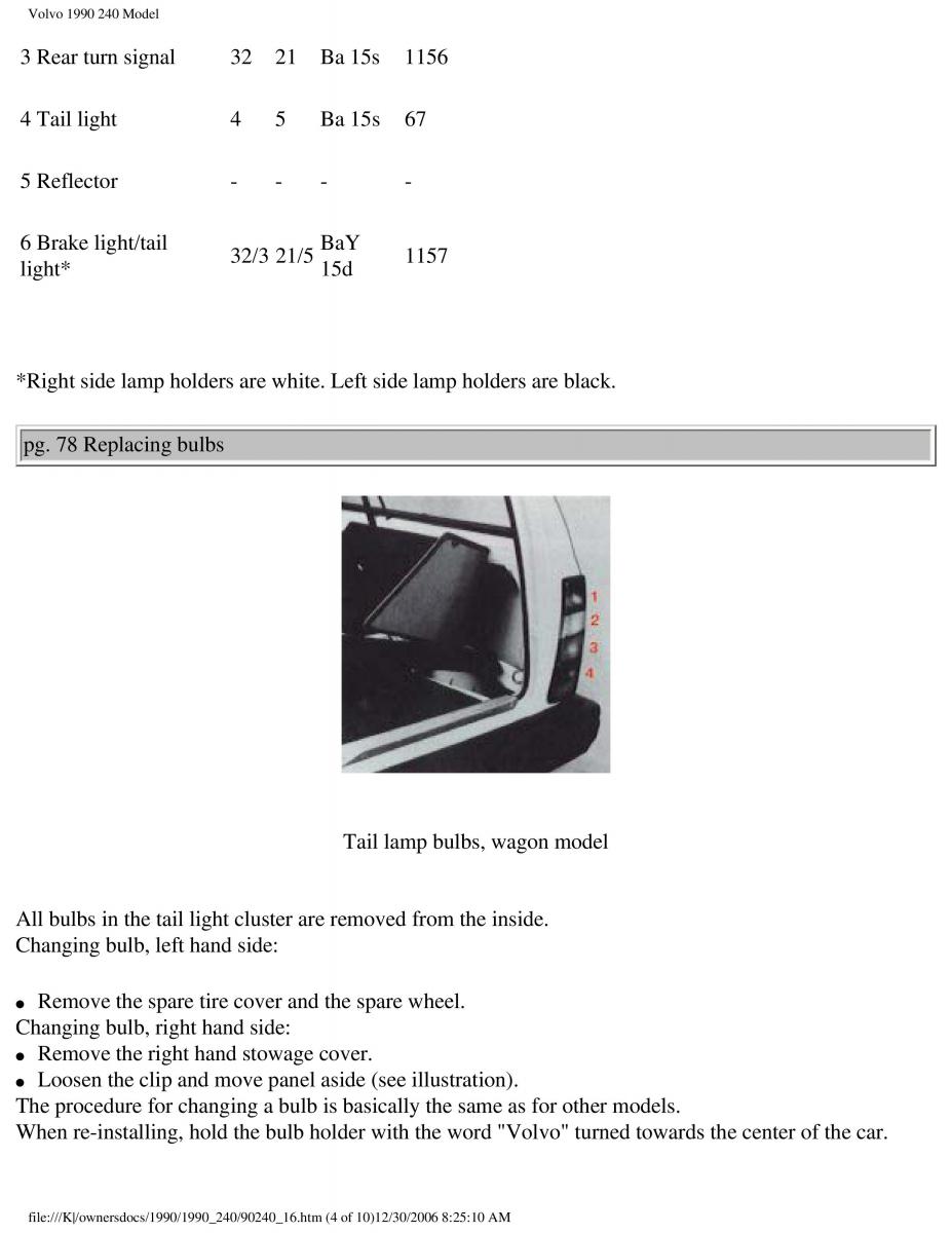 manual  Volvo 240 owners manual / page 106