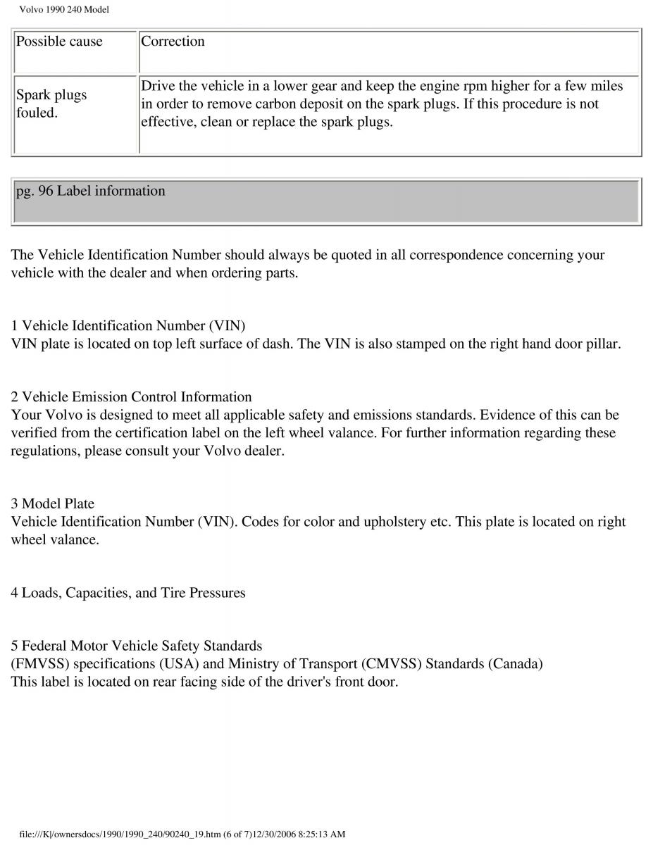 Volvo 240 owners manual / page 128