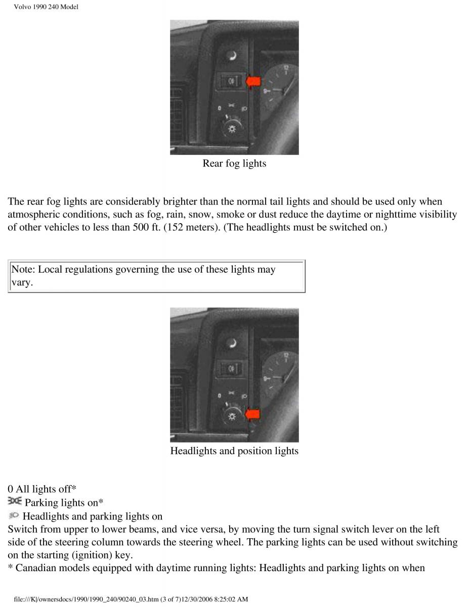 Volvo 240 owners manual / page 16