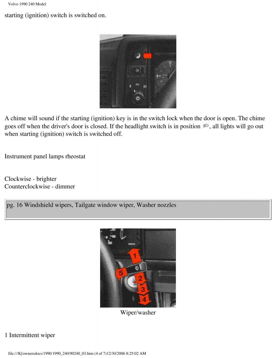 Volvo 240 owners manual / page 17