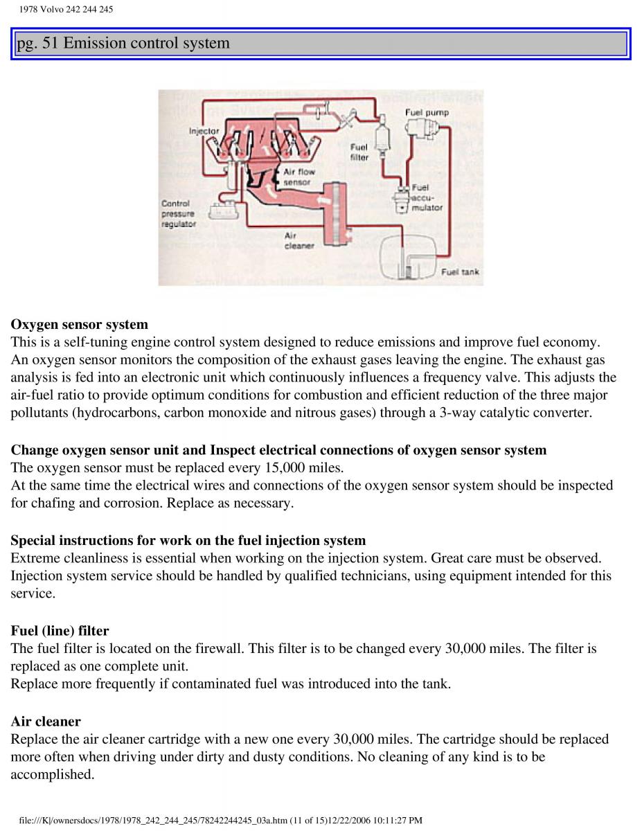 Volvo 242 244 245 owners manual / page 58