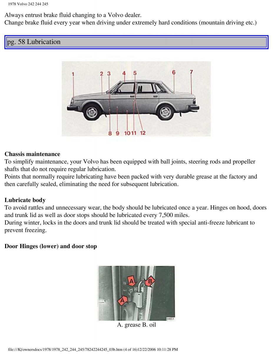 Volvo 242 244 245 owners manual / page 66