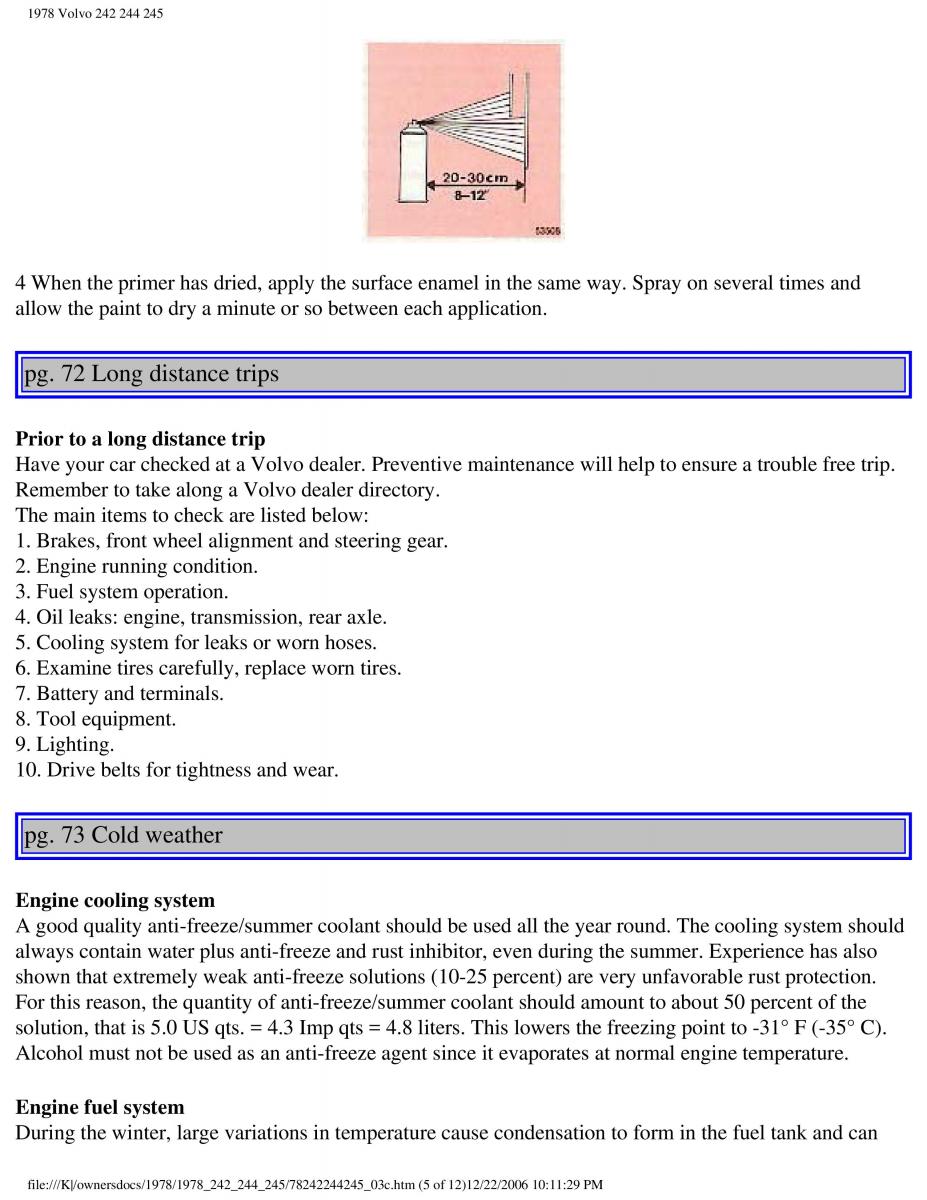 Volvo 242 244 245 owners manual / page 83