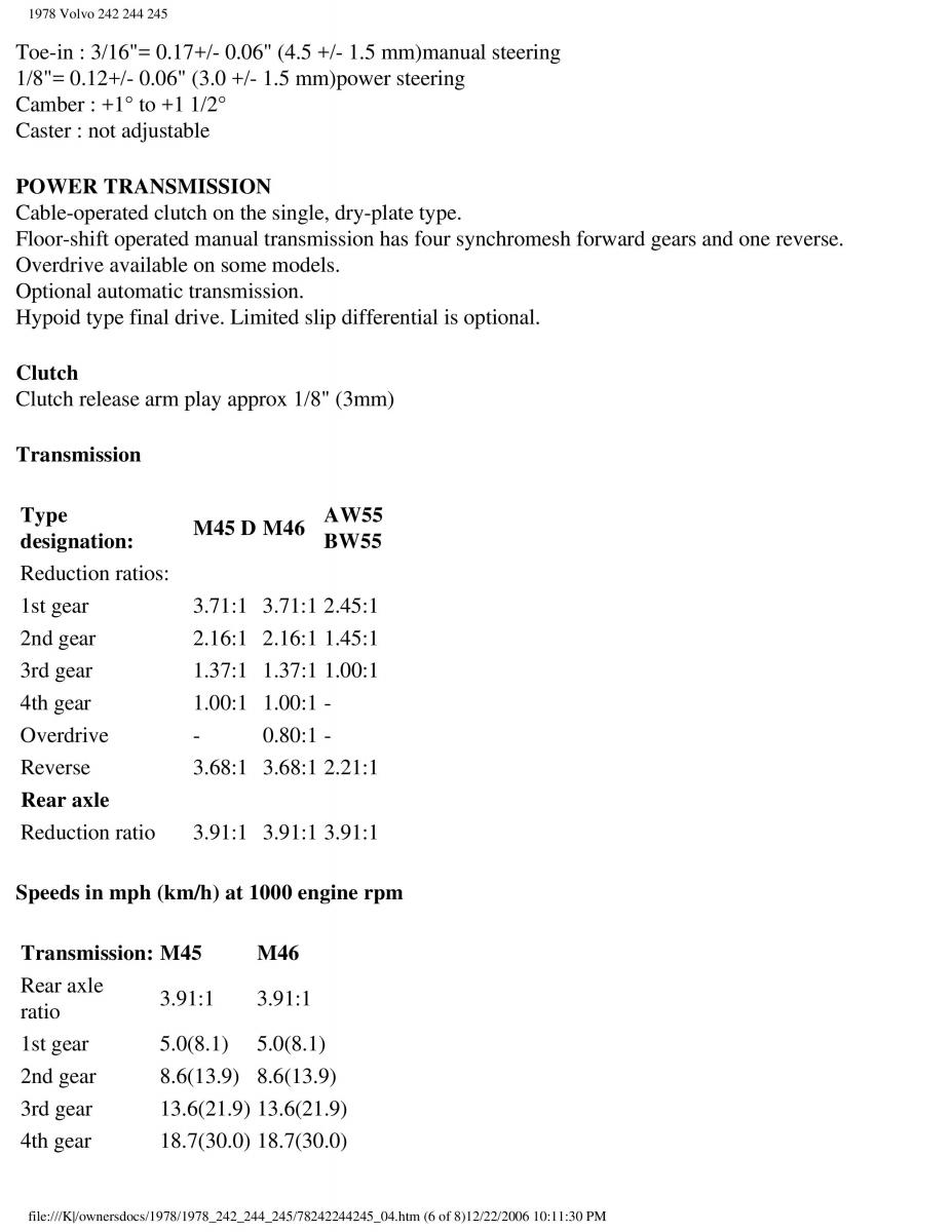 Volvo 242 244 245 owners manual / page 96