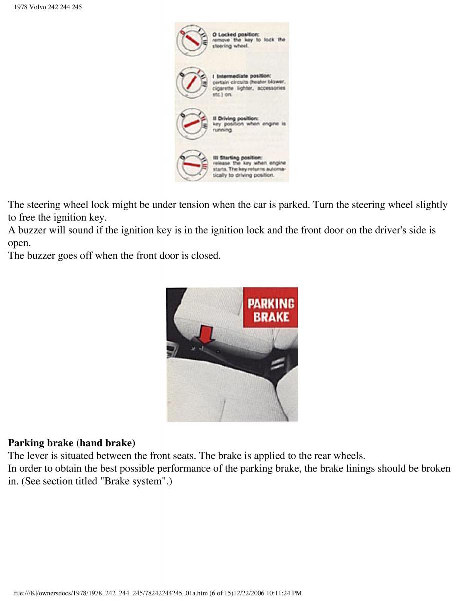 Volvo 242 244 245 owners manual / page 10