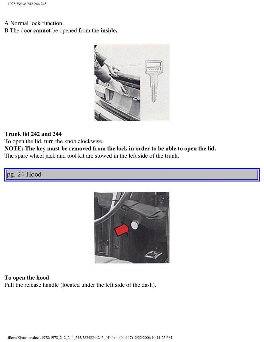 Volvo 242 244 245 owners manual / page 28