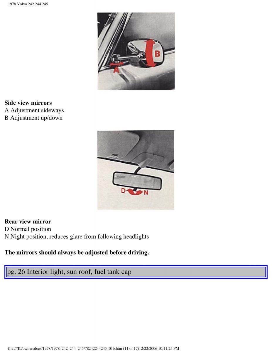 Volvo 242 244 245 owners manual / page 30