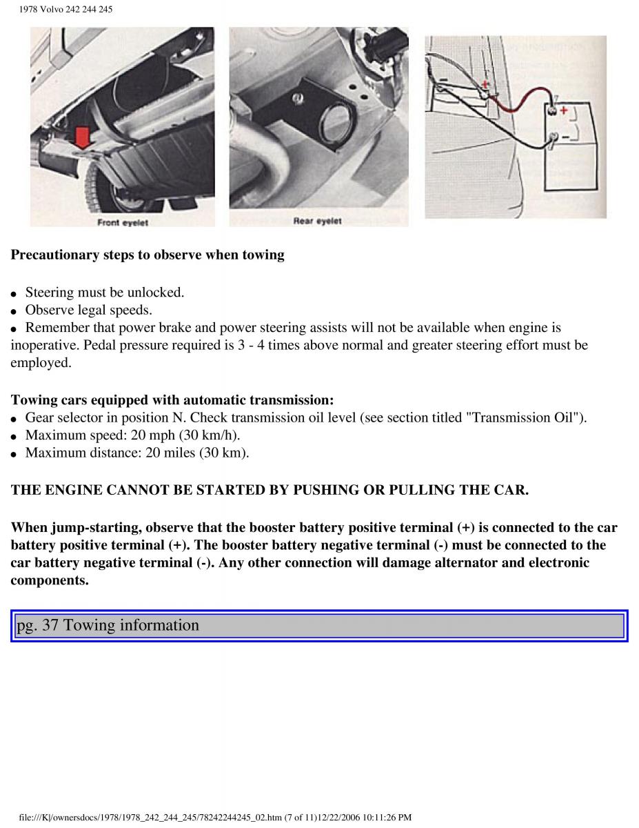 Volvo 242 244 245 owners manual / page 43