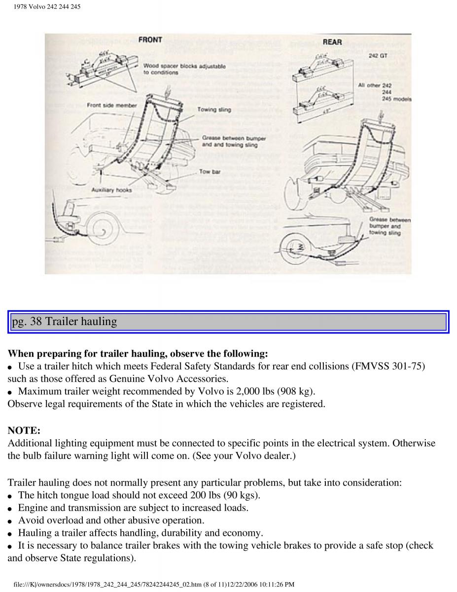 Volvo 242 244 245 owners manual / page 44