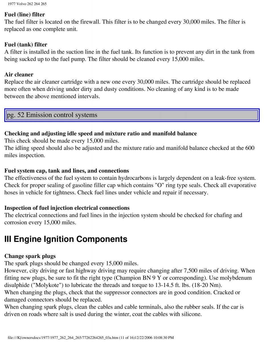 Volvo 262 264 265 owners manual / page 55