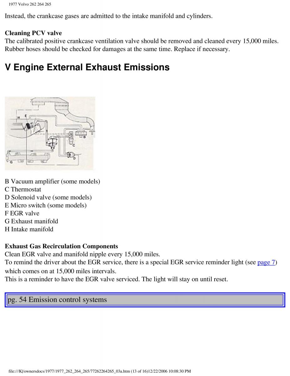 Volvo 262 264 265 owners manual / page 57