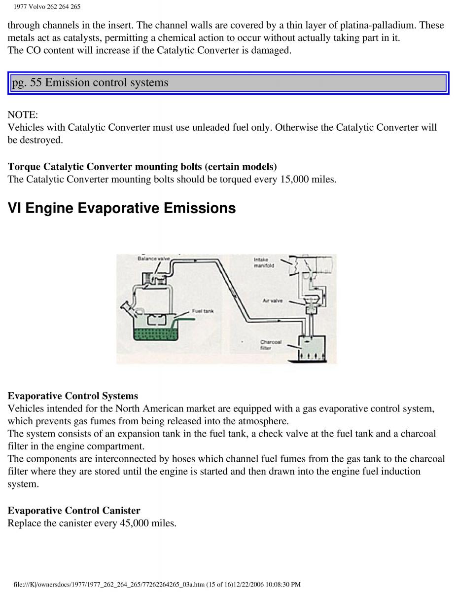 Volvo 262 264 265 owners manual / page 59