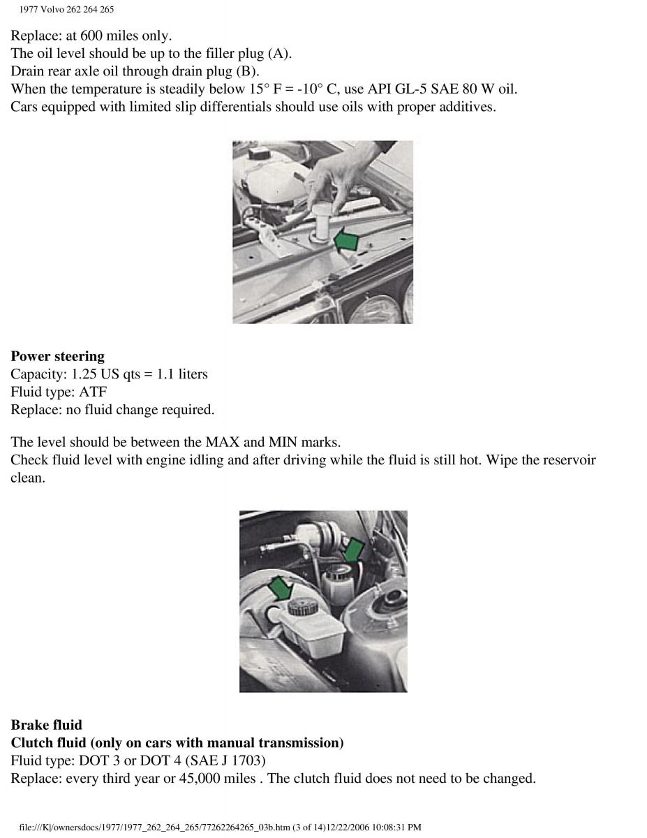 Volvo 262 264 265 owners manual / page 63