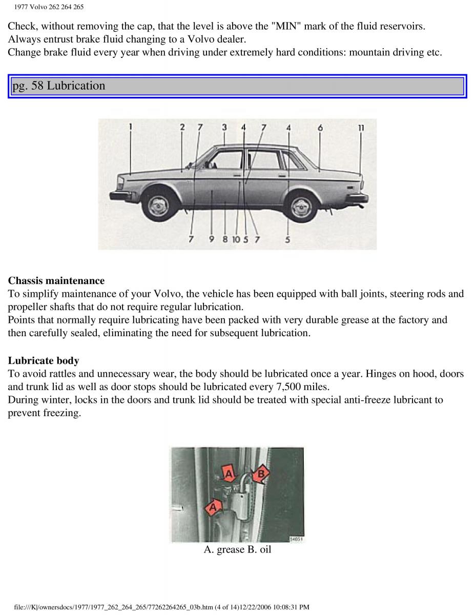 Volvo 262 264 265 owners manual / page 64