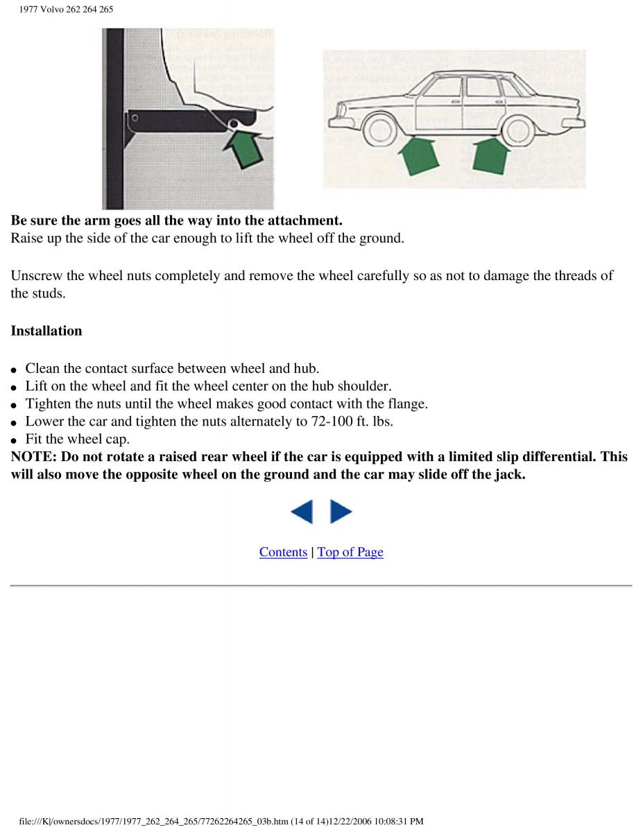 Volvo 262 264 265 owners manual / page 74