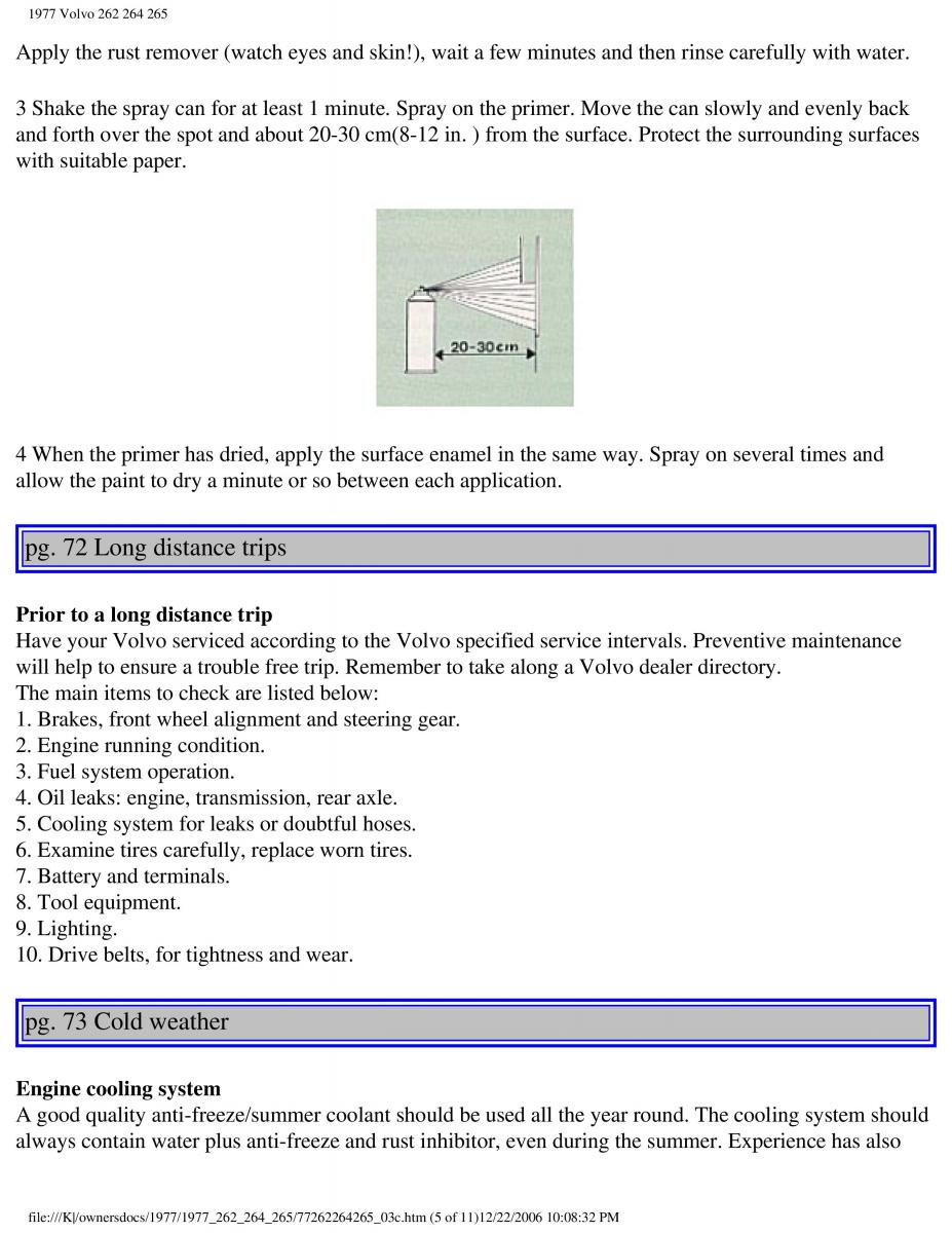 Volvo 262 264 265 owners manual / page 79