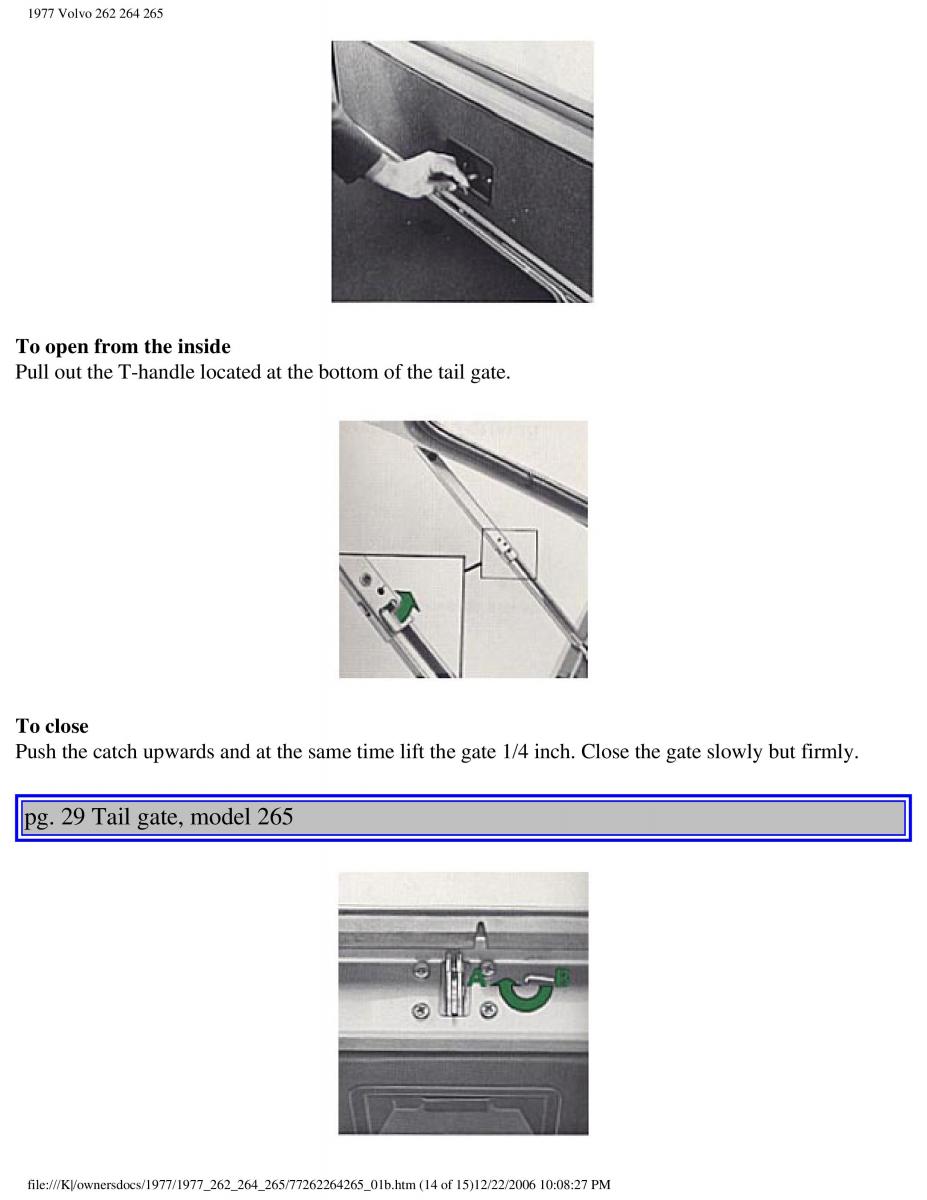 Volvo 262 264 265 owners manual / page 32