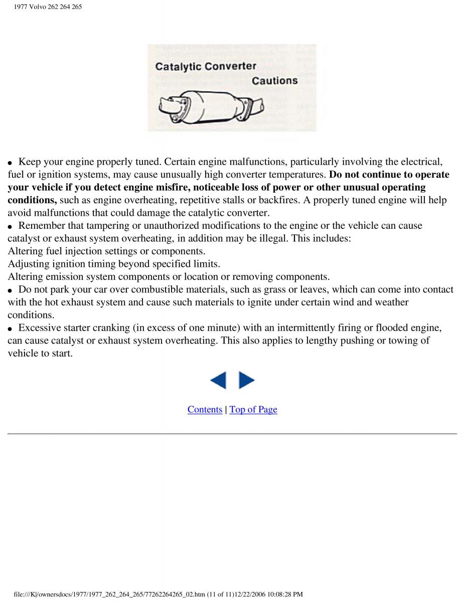 Volvo 262 264 265 owners manual / page 44